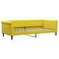 Izvelkams dīvāns ar atvilktnēm, dzeltens, 90x200 cm, samts cena un informācija | Gultas | 220.lv