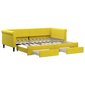Izvelkams dīvāns ar atvilktnēm, dzeltens, 90x200 cm, samts cena un informācija | Gultas | 220.lv