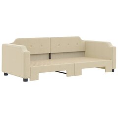 Izvelkams dīvāns, krēmkrāsas, 80x200 cm, audums cena un informācija | Gultas | 220.lv