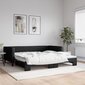 Izvelkams dīvāns, melns, 100x200 cm, audums cena un informācija | Gultas | 220.lv