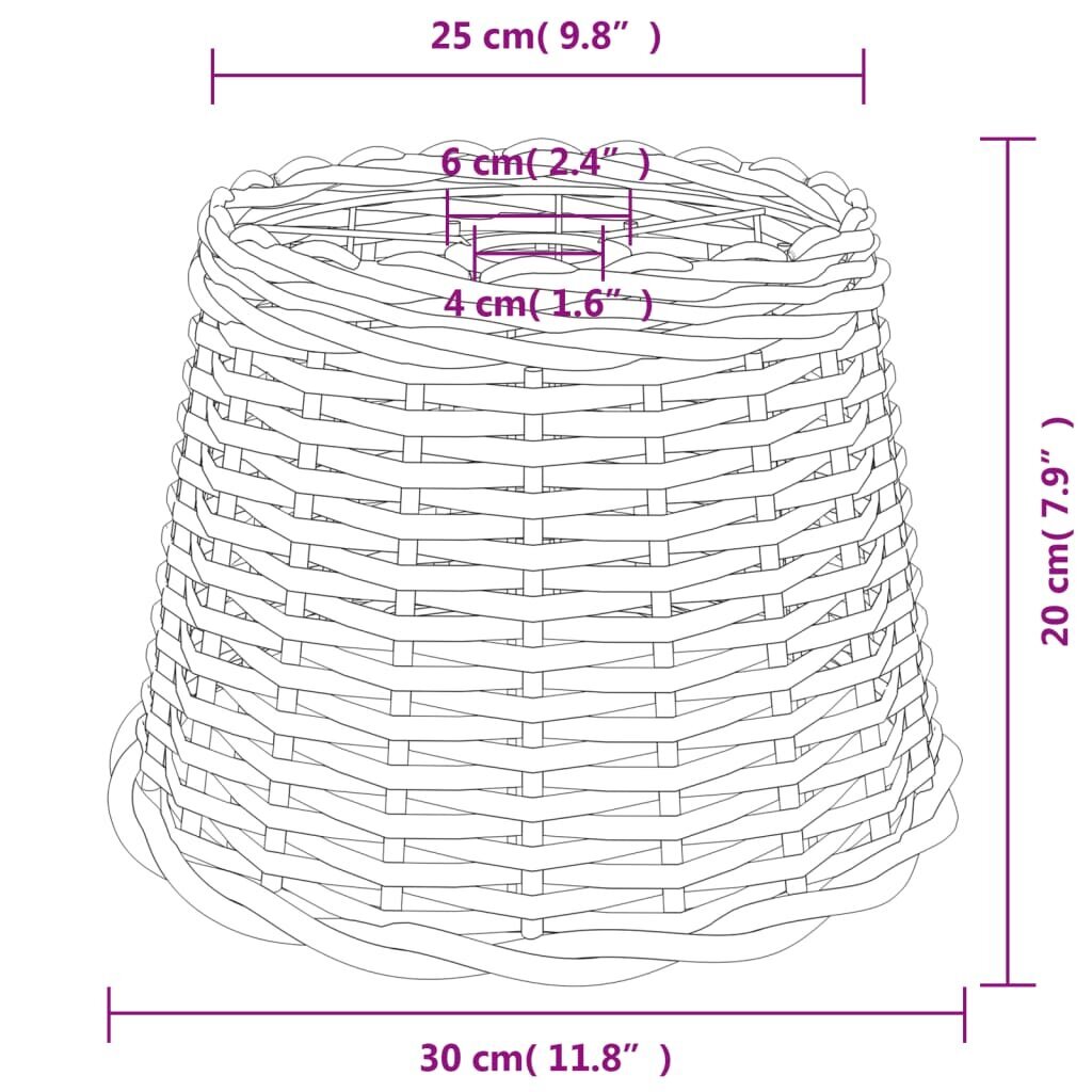 Griestu lampas abažūrs, brūns, Ø30x20 cm, pīts cena un informācija | Griestu lampas | 220.lv