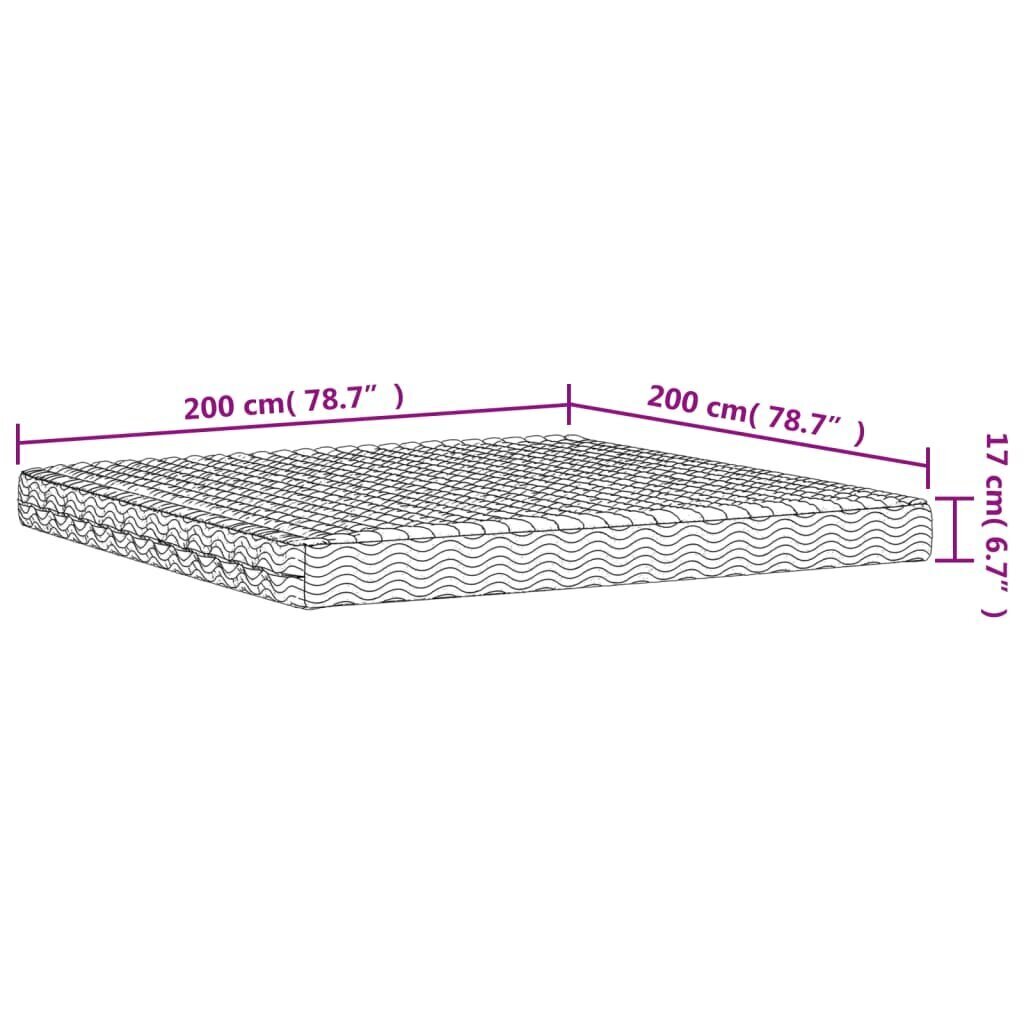 Putu matracis, balts, 200x200 cm, cietība H2, H3 cena un informācija | Matrači | 220.lv