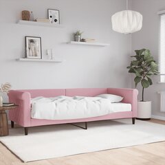 Dīvāngulta ar matraci, rozā samts, 80x200 cm cena un informācija | Gultas | 220.lv