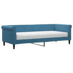 Izvelkams dīvāns ar matraci, zils, 80x200 cm, samts цена и информация | Кровати | 220.lv