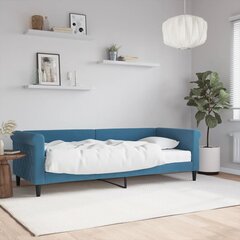 Izvelkams dīvāns ar matraci, zils, 80x200 cm, samts cena un informācija | Gultas | 220.lv
