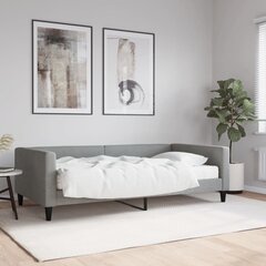 Dīvāngulta ar matraci, gaiši pelēks audums, 100x200 cm cena un informācija | Gultas | 220.lv