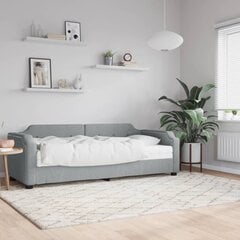 Dīvāngulta ar matraci, gaiši pelēks audums, 90x190 cm цена и информация | Кровати | 220.lv