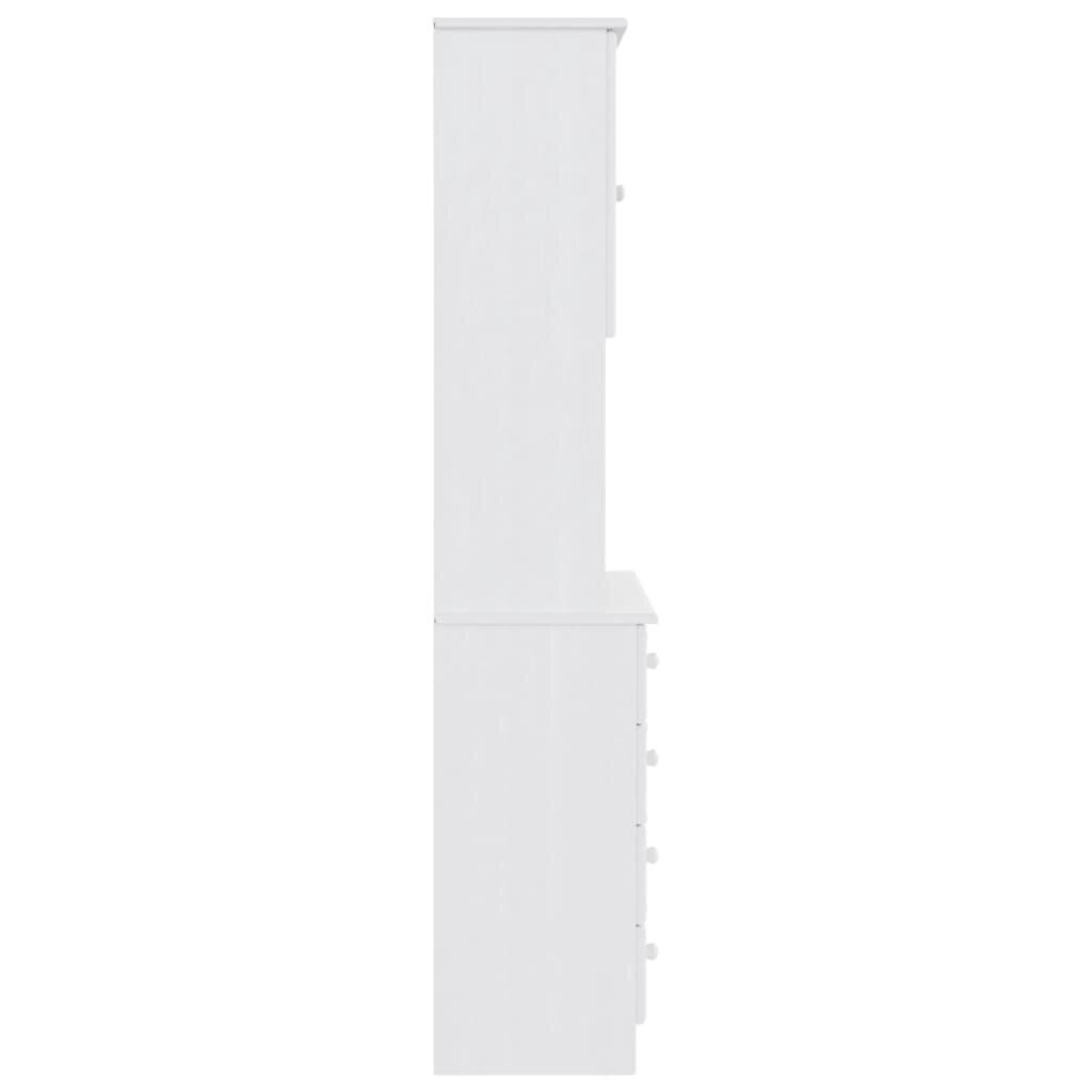 Kumode ALTA, balta, 77x35x165 cm, priedes masīvkoks cena un informācija | Kumodes | 220.lv