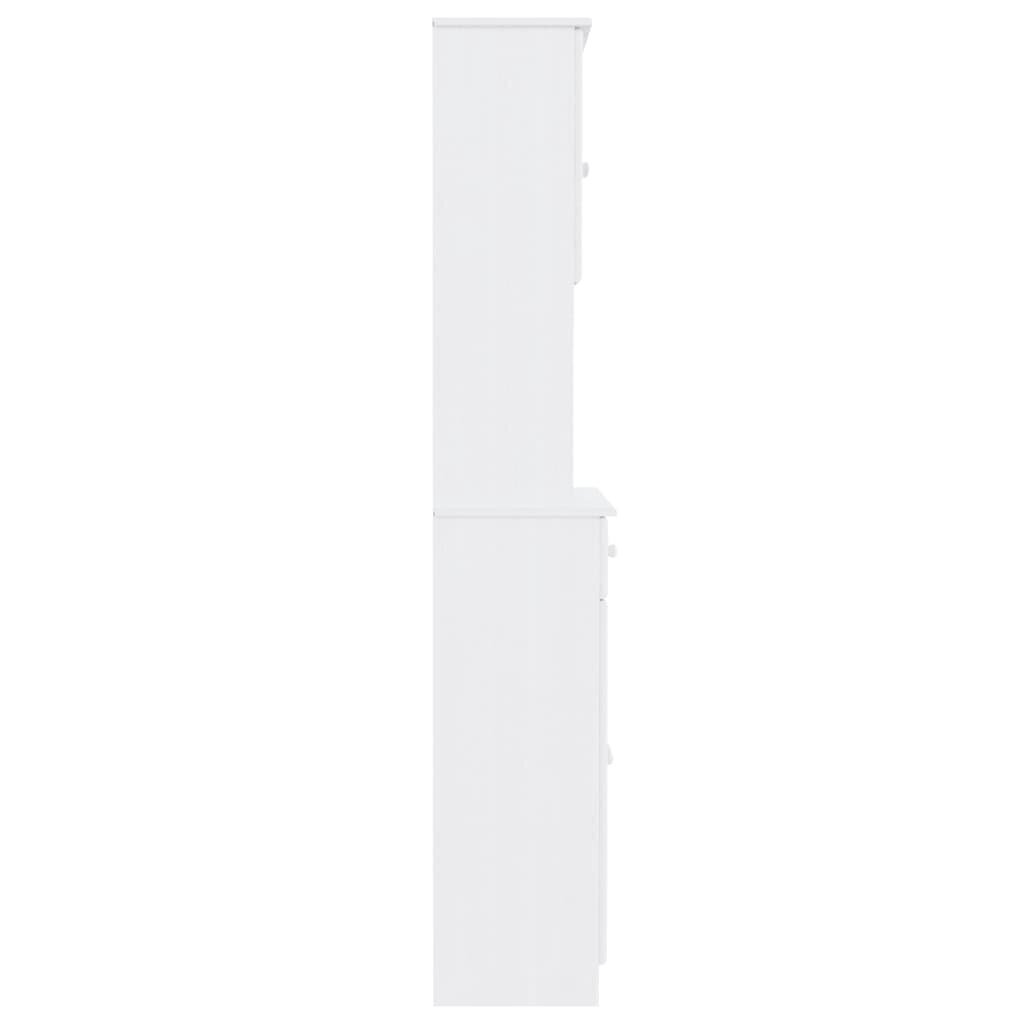 Kumode ALTA, balta, 77x35x188 cm, priedes masīvkoks cena un informācija | Kumodes | 220.lv