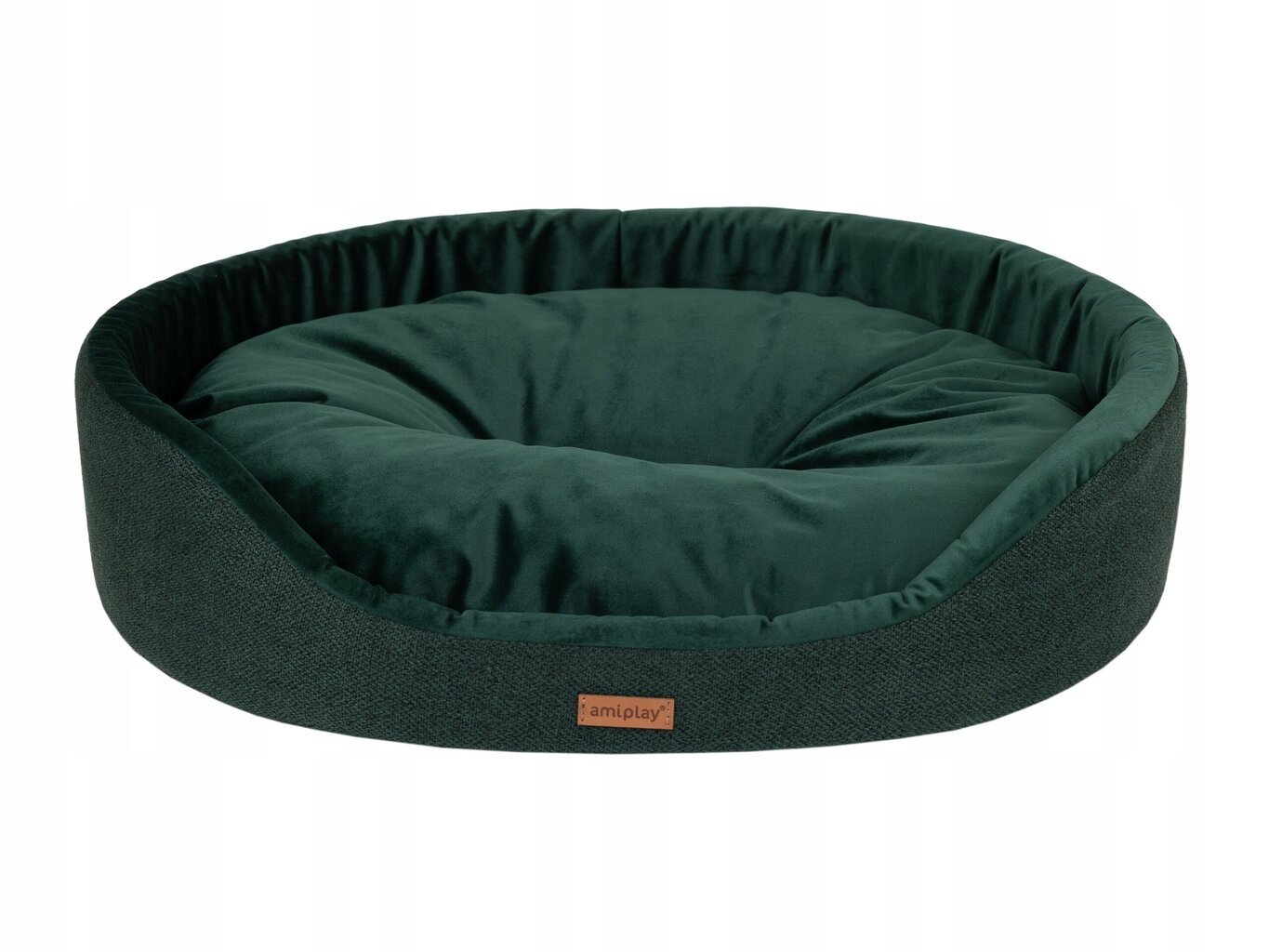 Ovāla guļvieta suņiem Amiplay Siena, dažādi izmēri, zaļa cena un informācija | Suņu gultas, spilveni, būdas | 220.lv