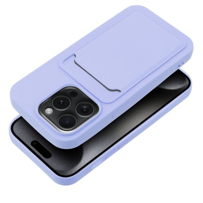 Forcell CARD apvalks priekš iPhone 15 Pro Max (6,7") Violets cena un informācija | Telefonu vāciņi, maciņi | 220.lv