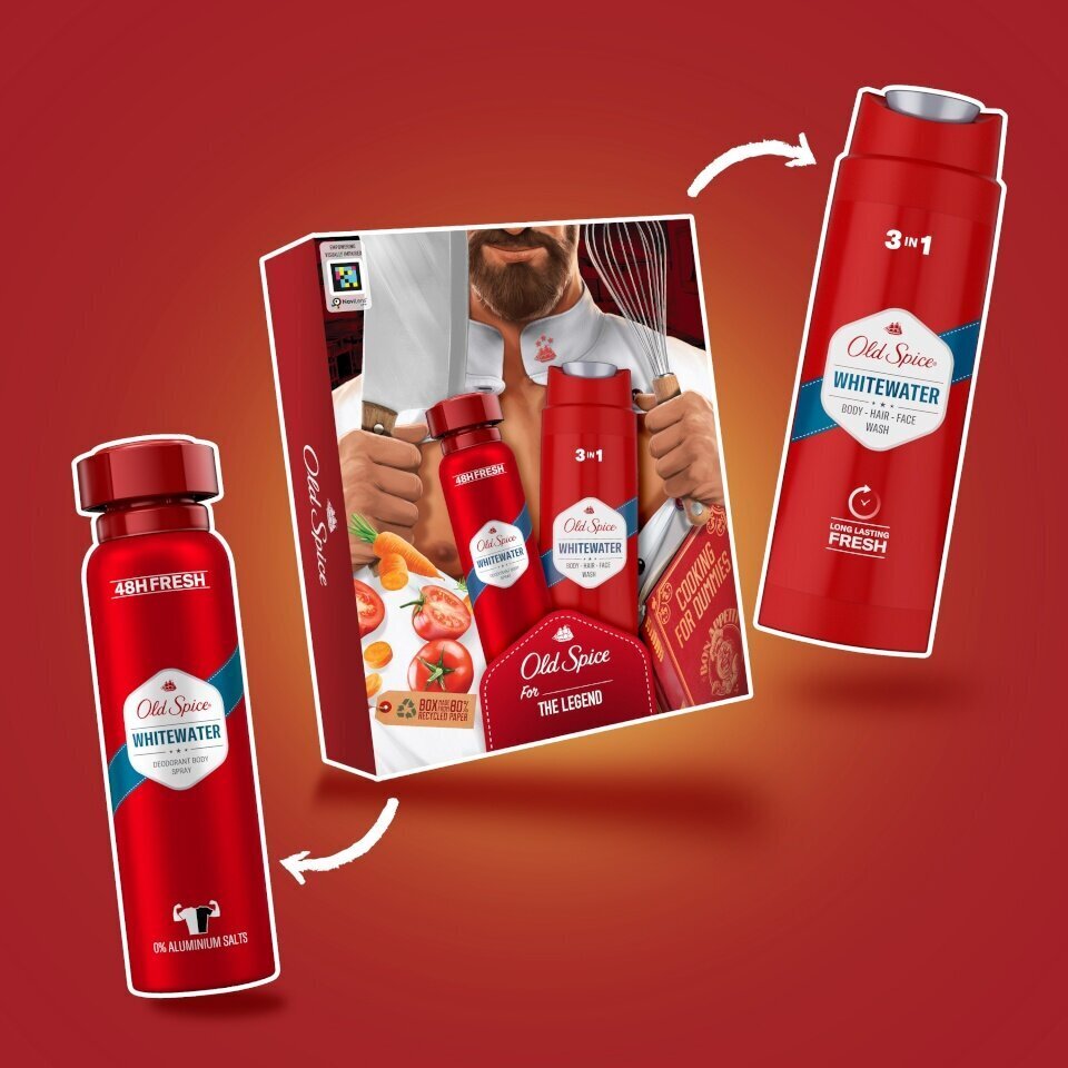 Dāvanu komplekts Old Spice Chef White Water vīriešiem: izsmidzināms dezodorants, 150 ml + dušas želeja, 250 ml цена и информация | Dezodoranti | 220.lv