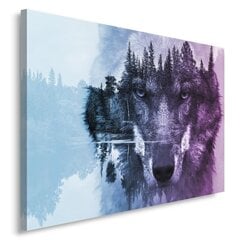 Холст, волк на лесном фоне 59,99 цена и информация | Картины | 220.lv
