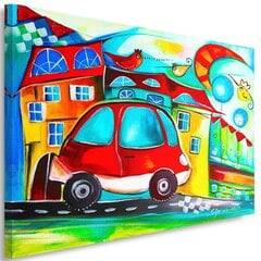 Glezna uz audekla, Sarkana automašīna цена и информация | Картины | 220.lv