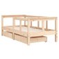 Bērnu gultas rāmis ar atvilktnēm, 70x140 cm, priedes masīvkoks cena un informācija | Bērnu gultas | 220.lv