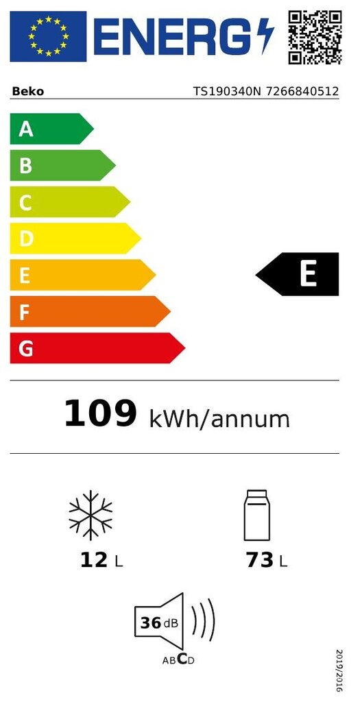 Beko TS190340N cena un informācija | Ledusskapji | 220.lv