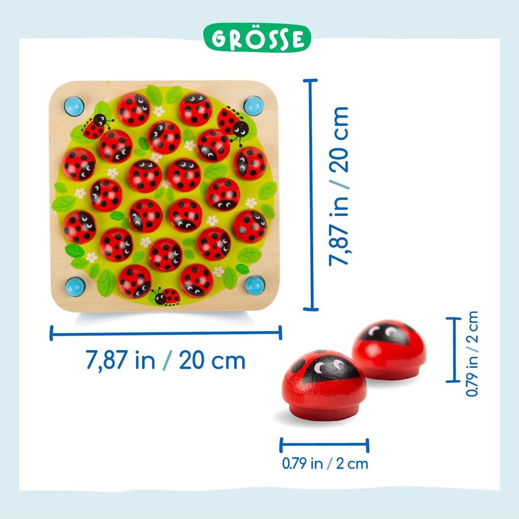 Деревянная игра на память Сад божьих коровок Nene Toys цена | 220.lv