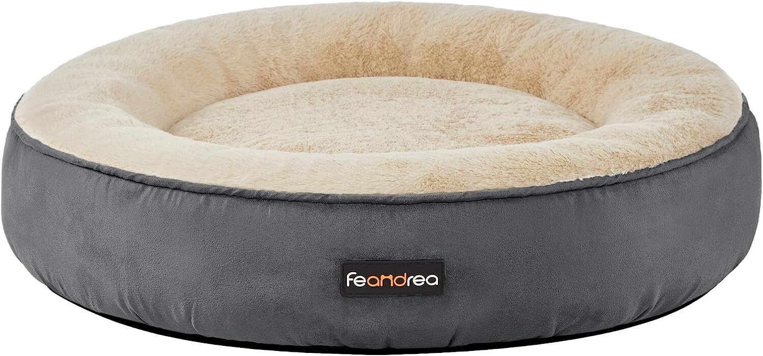 Feandrea suņu gulta, kaķu gulta, virtulis, Ø 60 cm, tumši pelēks PGW060G02 cena un informācija | Suņu gultas, spilveni, būdas | 220.lv