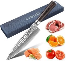 Нож из дамасской стали Kirosaku, длина лезвия 20 см, серебряный/серый цена и информация | Ножи и аксессуары для них | 220.lv
