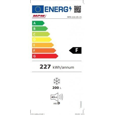 Mpm MPM-210-ZS-15 cena un informācija | Saldētavas  | 220.lv