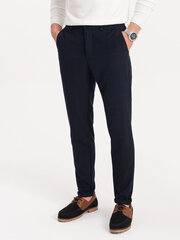 мужские брюки-чиносы с декоративным поясом - синие v7 p156 цена и информация | Мужские брюки | 220.lv