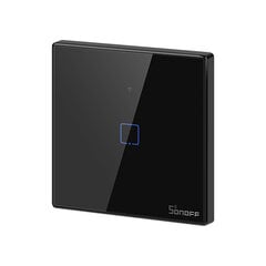 Sonoff TX T3 EU 1C 1-gang gudrs WiFi + RF sienas skārienjūtīgais gaismas slēdzis (melns) cena un informācija | Elektrības slēdži, rozetes | 220.lv