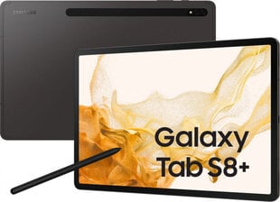 Tablet Samsung Galaxy Tab S8+ (12,4", 8+256GB, S pen, WiFi) SM-X800NZABEUE Graphite цена и информация | Планшеты | 220.lv