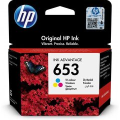 HP 653 Tri-colour 3YM74AE cena un informācija | Tintes kārtridži | 220.lv