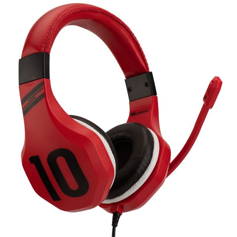 Subsonic Gaming Headset Football, sarkans cena un informācija | Austiņas | 220.lv