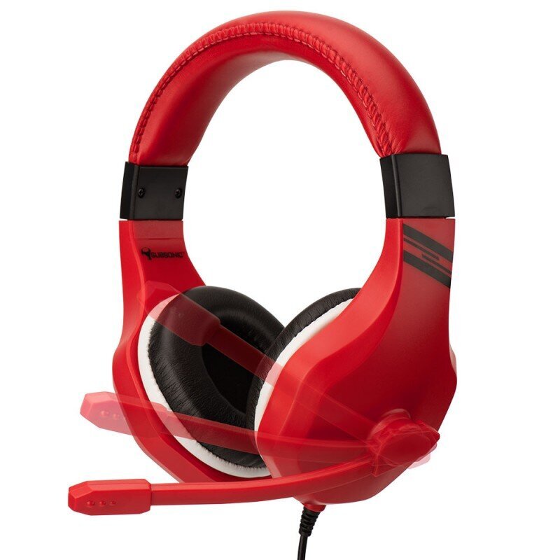 Subsonic Gaming Headset Football, sarkans cena un informācija | Austiņas | 220.lv