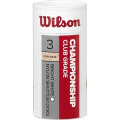 WILSON CHAMPIONSHIP SHUTTLECOCK 77 мушки для бадминтона 3 шт, белые цена и информация | Комплект бадминтона Sportech 4+S 000226 | 220.lv