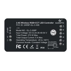 Zigbee Pro RGB+CCT LED kontrolieris (Zigbee+RF) 12V / 24V / 36V / 48V / 54V DC cena un informācija | LED lentes | 220.lv