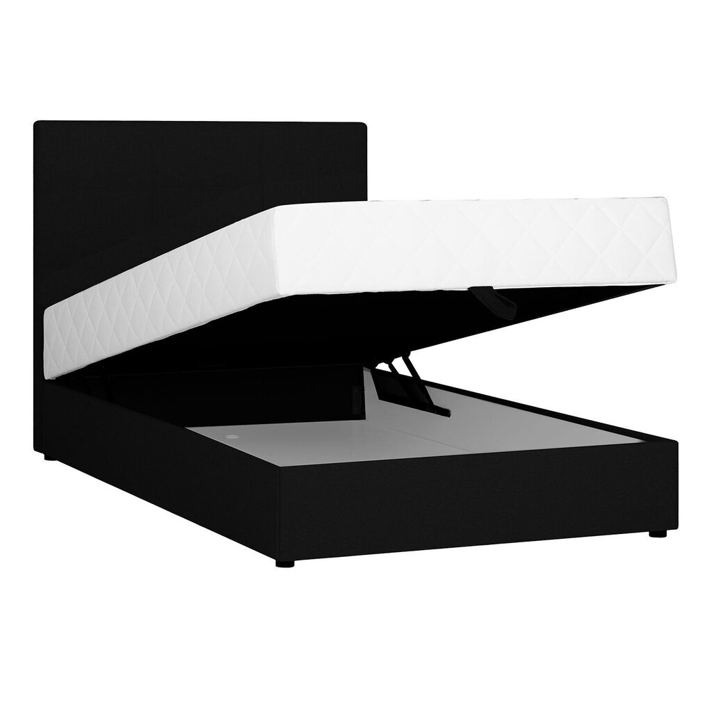 Kontinentālā gulta LEIKO 120x200cm, melna цена и информация | Gultas | 220.lv