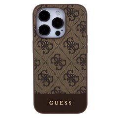 Guess PU 4G Stripe MagSafe Case for iPhone 15 Pro Brown цена и информация | Чехлы для телефонов | 220.lv