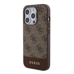 Guess PU 4G Stripe MagSafe Case for iPhone 15 Pro Brown цена и информация | Чехлы для телефонов | 220.lv