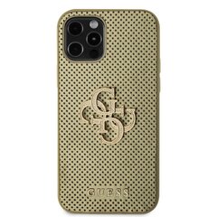 Guess PU Perforated 4G Glitter Metal Logo Case for iPhone 12|12 Pro Gold цена и информация | Чехлы для телефонов | 220.lv