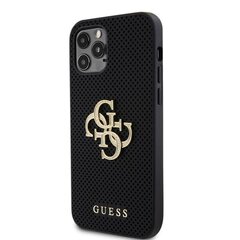Guess PU Perforated 4G Glitter Metal Logo Case for iPhone 12|12 Pro Black цена и информация | Чехлы для телефонов | 220.lv