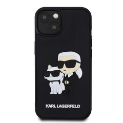 Karl Lagerfeld 3D Rubber Karl and Choupette Case for iPhone 15 Plus Black цена и информация | Чехлы для телефонов | 220.lv