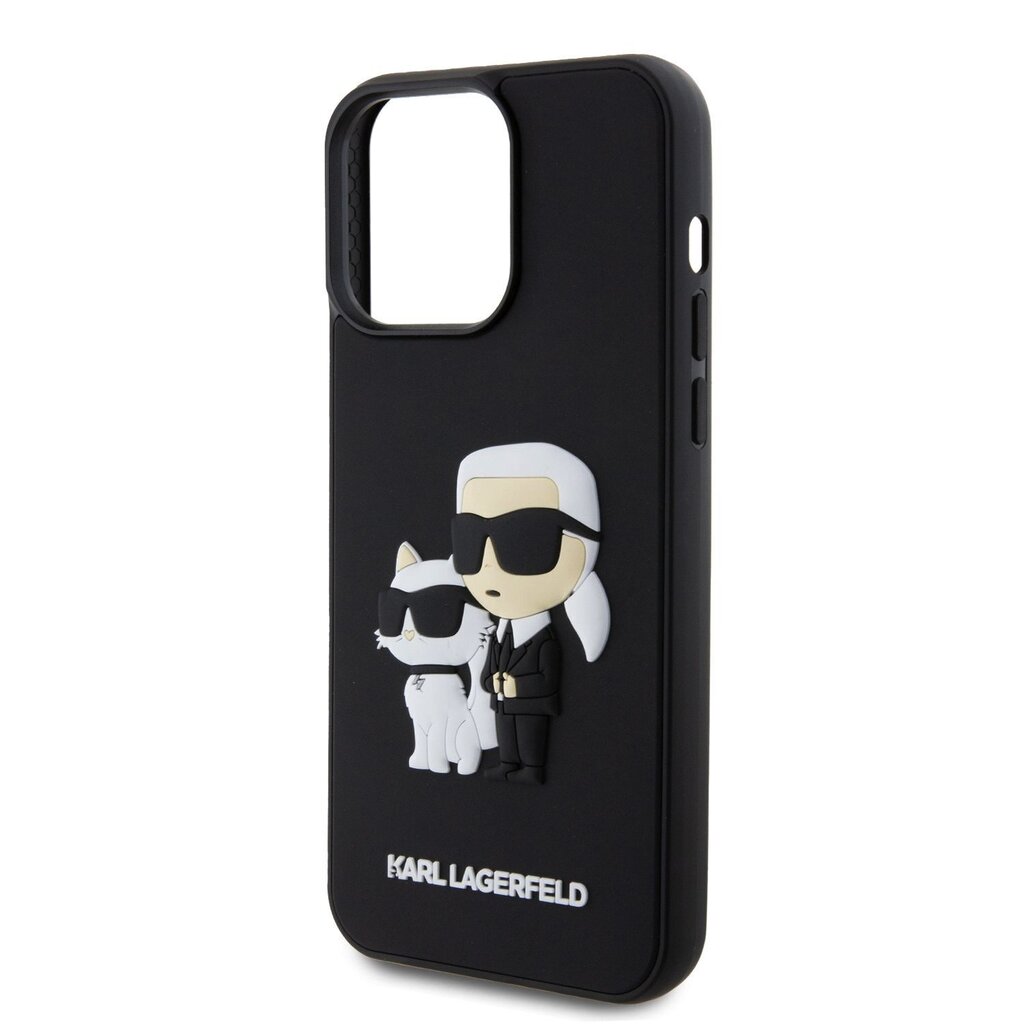 Karl Lagerfeld 3D Rubber Karl and Choupette Case for iPhone 15 Pro Max  Black цена | 220.lv