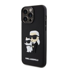 Karl Lagerfeld 3D Rubber Karl and Choupette Case for iPhone 15 Pro Max Black цена и информация | Чехлы для телефонов | 220.lv