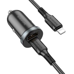 Borofone Car charger BZ22 Scenery - USB + Type C - QC 3.0 PD 30W with Type C to Lightning cable black цена и информация | Зарядные устройства для телефонов | 220.lv