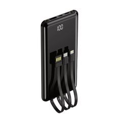 Setty power bank 10000 mAh with cables PB-WK-101 black цена и информация | Зарядные устройства Power bank | 220.lv