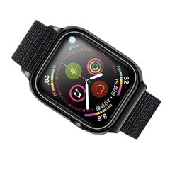 USAMS Pasek z etui Apple Watch 4|5|6|7| SE 44|45mm. czarny|black ZB74IW1 (US-ZB074) цена и информация | Аксессуары для смарт-часов и браслетов | 220.lv