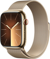 Apple Watch Series 9 45mm Gold Stainless Steel/Gold Milanese Loop cena un informācija | Viedpulksteņi (smartwatch) | 220.lv