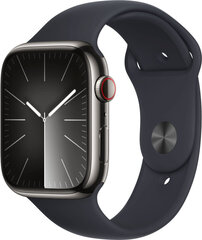 Apple Watch Series 9 GPS + Cellular 45mm Graphite Stainless Steel Case with Midnight Sport Band - M/L MRMW3KS/A цена и информация | Apple Мобильные телефоны, Фото и Видео | 220.lv