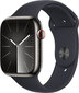 Apple Watch Series 9 GPS + Cellular 45mm Graphite Stainless Steel Case with Midnight Sport Band - M/L MRMW3KS/A цена и информация | Viedpulksteņi (smartwatch) | 220.lv