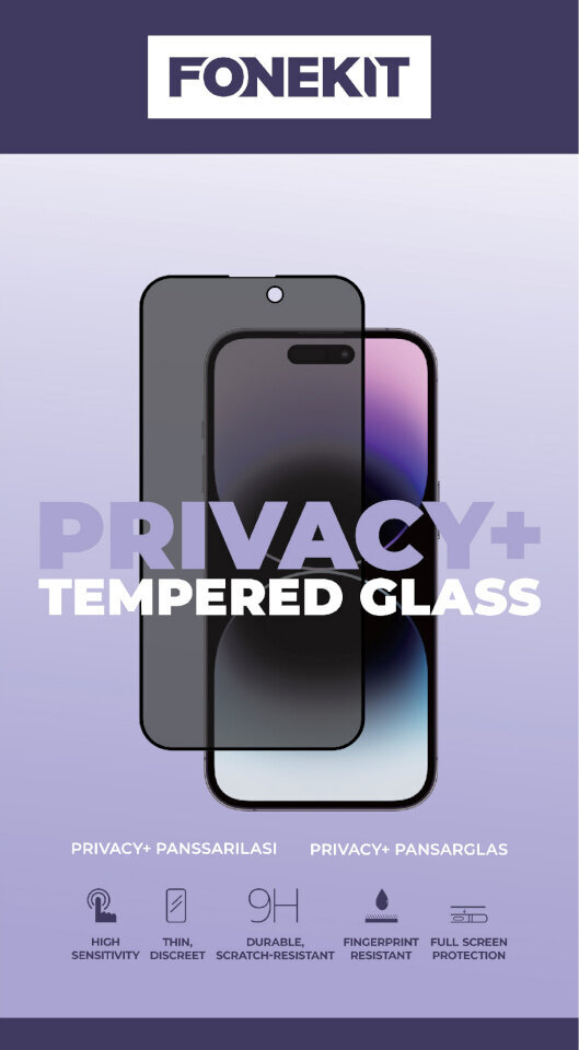 FoneKit 9H Privacy+ Tempered Glass 6438148047443 cena un informācija | Ekrāna aizsargstikli | 220.lv