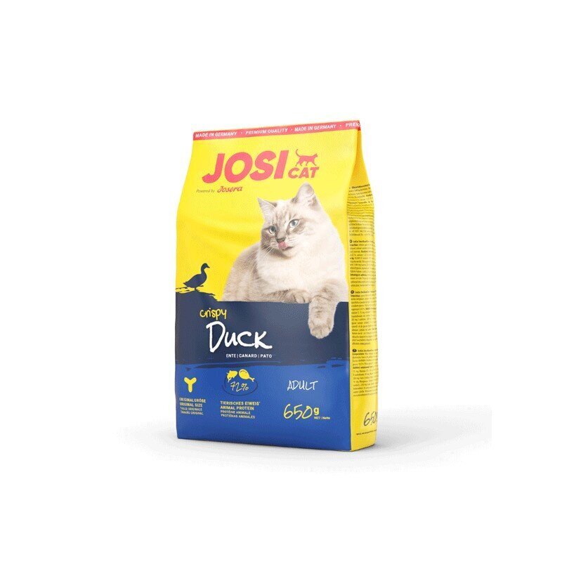 Josera Josicat Crispy Duck ar pīli, 650 g cena un informācija | Sausā barība kaķiem | 220.lv
