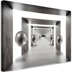 Glezna uz audekla, Tunelis sudraba 3D bumbiņas cena un informācija | Gleznas | 220.lv