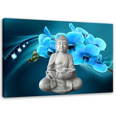 Glezniecība uz audekla, Buda ar zilu orhideju cena un informācija | Gleznas | 220.lv
